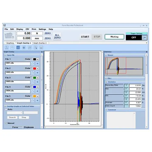 Force-Displacement (Torque-Angle) Graphing Software Force Recorder Professional