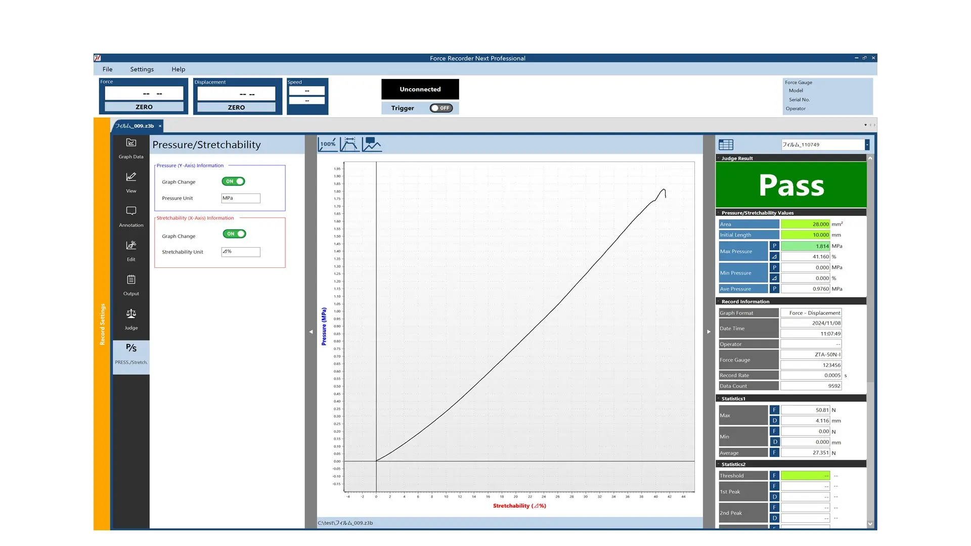 Pressure/Strechability Measurement Module